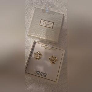 Christian Siriano Gold and Silver Flower Earrings, Spinners